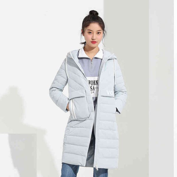 

women's medium and long drawstring hoods, casual and comfortable sports style warm down jacket, Black