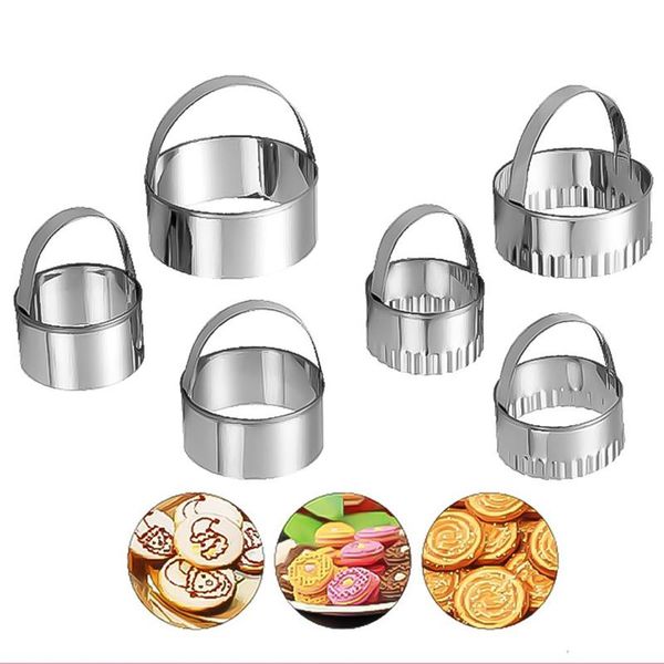 

baking moulds 3pcs/set round stainless steel cookie cutters fondant biscuit sandwich cutter