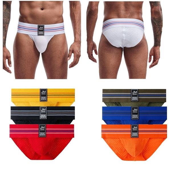

jockmail men breathable male comfortable underwear homme fashion cuecas soft cotton briefs, Black;white