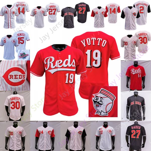 

2021 baseball jersey david bell tejay antone brandon bailey jose de leon fulmer mahle miley perez romano sims ken griffey larkin johnny benc, Blue;black