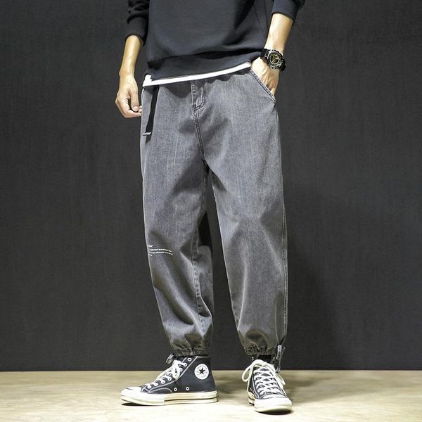 

men's jeans 2021 autumn and winter trendy brand loose straight korean style trend super fire wide leg pants, Blue