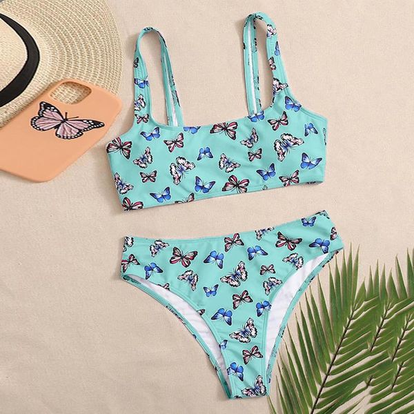 

women's swimwear women butterfly print bikini set push up summer beach micro bathing suit thong swimsuit girls swim #t1q, White;black
