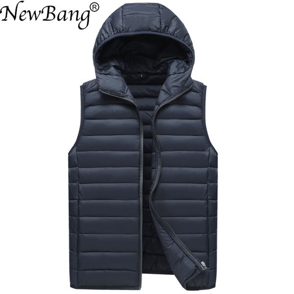 Bang Brand Herrenweste Ultraleichte Baumwollweste Männer mit Kapuze Wasserdicht ärmellos Warm Liner Männlich Slim Gilet 211105