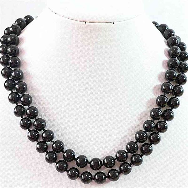 

black charms baking paint glass 10mm round beads fashion strand necklace for women jewelry making 36 inch b668, Silver