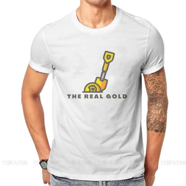 

men's t-shirts the real gold t shirt harajuku punk tshirt loose crewneck men clothes, White;black