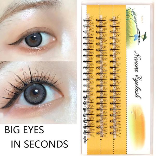 

false eyelashes 60 bundles/box natural long cluster eyelash extension lash c curl 0.07mm thickness soft wispy volume individual eye makeup