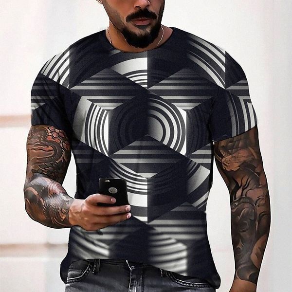 

men's tee t shirt 3d print graphic round neck casual daily 3d print short sleeve fashion designer cool comfortable black 27fu#, White;black