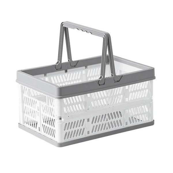 

storage baskets collapsible shopping basket portable folding crate stackable containers bins with handle for grocery garden
