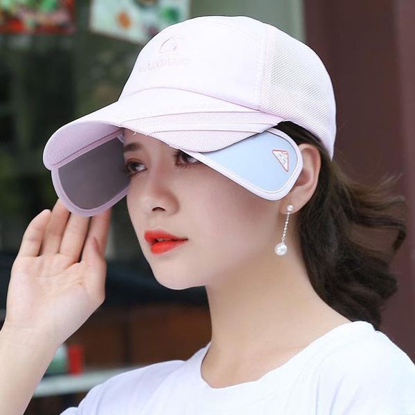 

wide brim hats visor baseball cap man women adjustable eaves sports hat casual anti-uv beach sunhat breathable fishing summer, Blue;gray