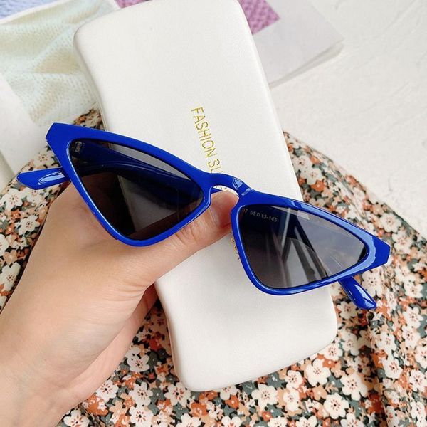 

sunglasses retro fashion cat eye female vintage women small frame triangular glasses eyewear uv400, White;black