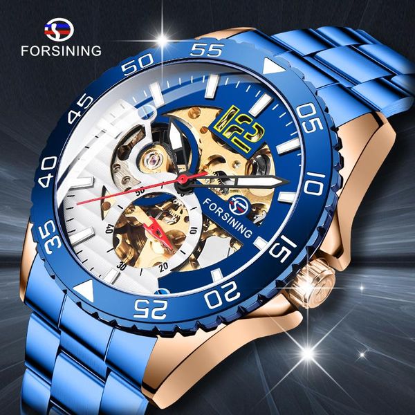 

automatic mechanical men wristwatch military army sport male clock skeleton waterproof man watch wristwatches, Slivery;brown