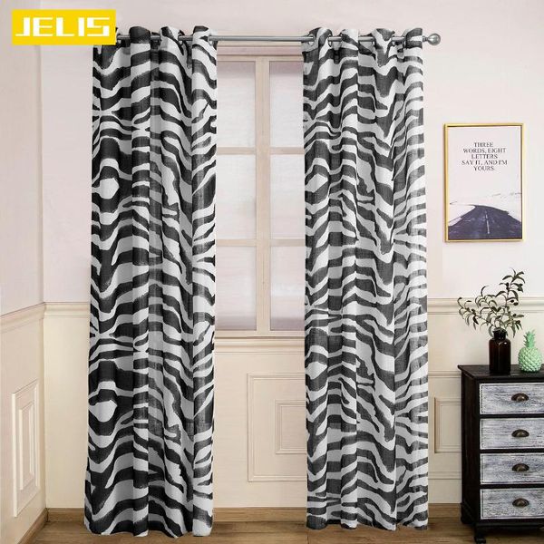 

blackout curtains for living room bedroom irregular zebra pattern stripes thermal window treatment drapes home decorative curtain &