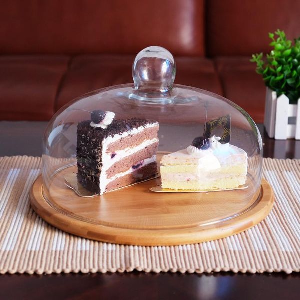 

other bakeware cake glass cover, transparent fruit bread dessert cover with lid handle, shop display tasting tray