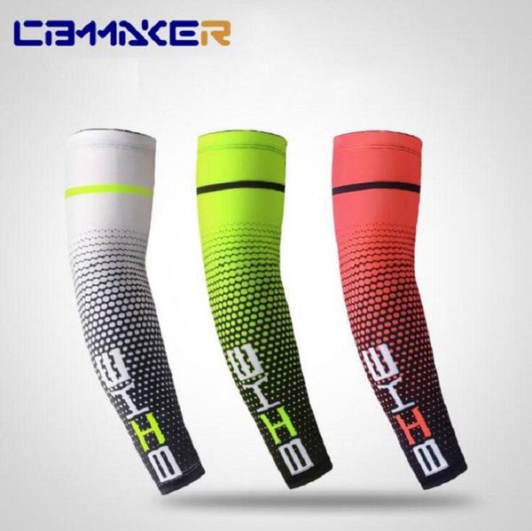 

elbow & knee pads a pair cool men sport cycling running bicycle uv sun protection cuff cover protective arm sleeve bike warmers sleeves, Black;gray