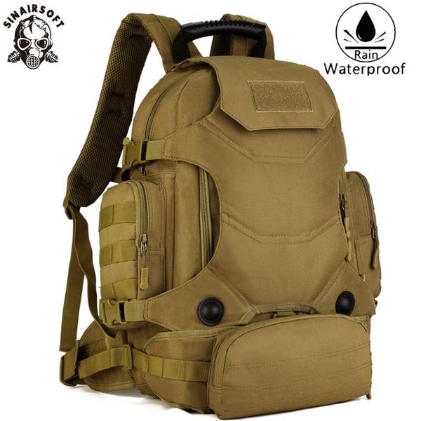 

men army waterproof 45l military bag hike tactical backpack waist combination bags large capacity shoulder rucksack outdoor