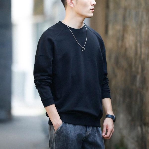 

20212021 new round neck sweater for men's spring and autumn fashion, Black