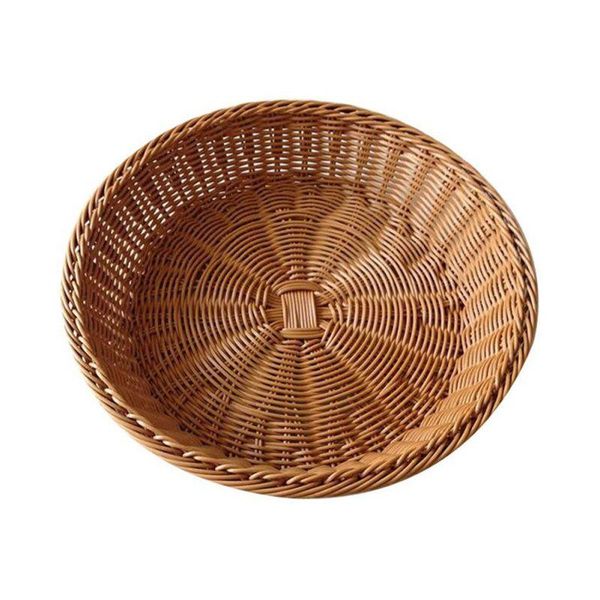 

wicker woven round basket bread tray serving for fruit cosmetic storage tablebathroom kitchen organizer baskets