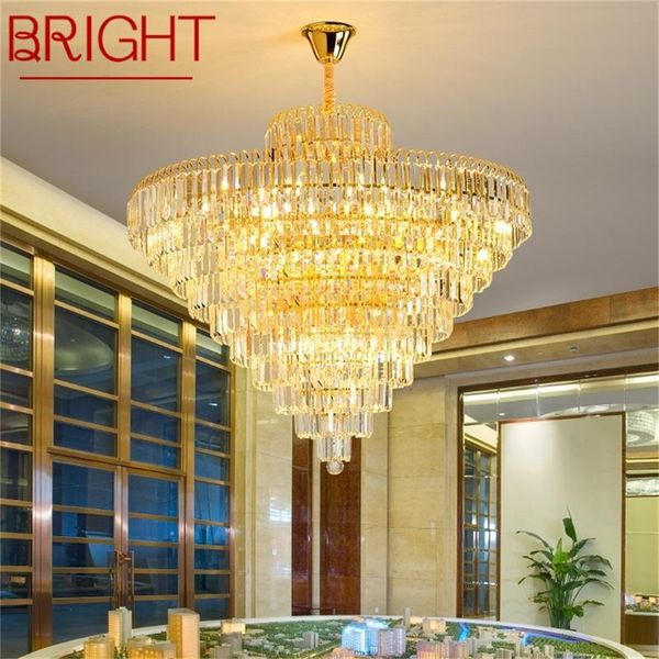 

chandeliers bright postmodern gold chandelier crystal pendant lamp luxury light home led fixtures for living dining room