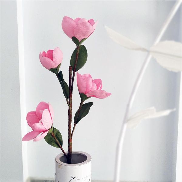 

pe magnolia branches large foam artificial flower pink giant orchid el wedding simulation decor fake flowers decorative & wreat