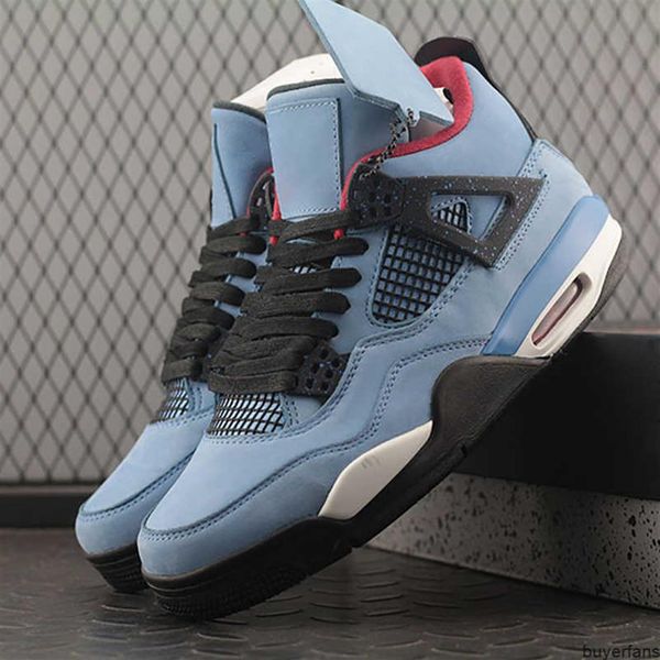 

news men jumpman 4 4s luxury designer basketball shoes kaws travis scotts cactus jack women's og suede blue trainera36
