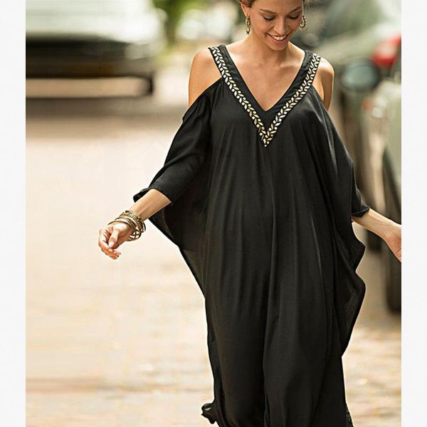 

summer black beach dress bathing suit long cover up tunics dresses for the wear plus size tassel swimwear beachwear women's, White;black