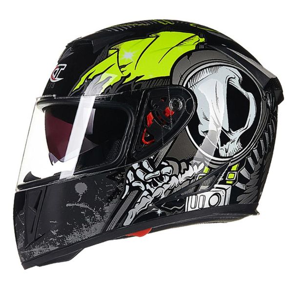 

motorcycle helmets black green motocycle helmet motocross riding dual lens anti-fog crash full face moto biker motorbike