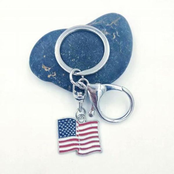 

keychains 1pcs vintage enamel american flag charm keychain gifts fit key chains accessories jewelry 1691, Silver