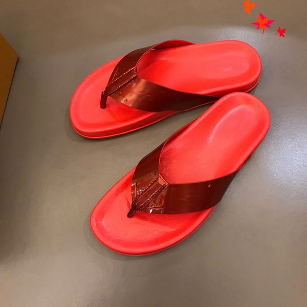 

2021 slipper designer slide summer sandals fashion men beach indoor flat flip flops leather luxurys shoes mens slippers with box size 39-45, Black