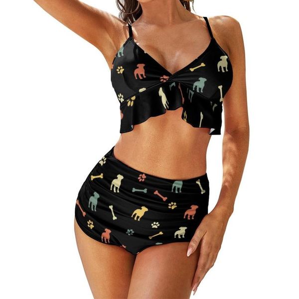 

one-piece suits jack russell terrier bikini swimsuit high cut fashionable printed swimwear surf two piece ladies bathing suit