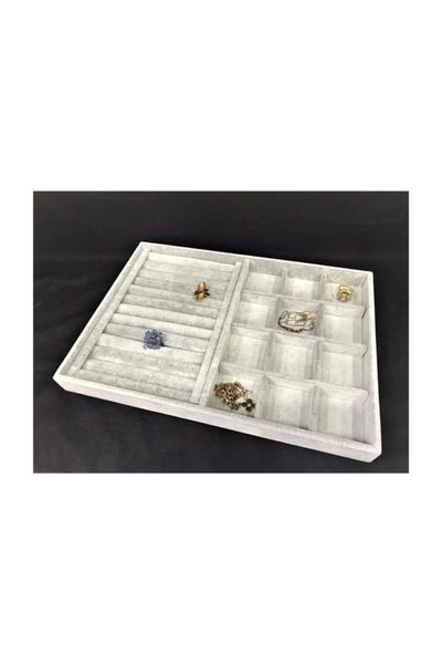 

suede gray sausage-compartment jewelry box 548266065 bath accessory set