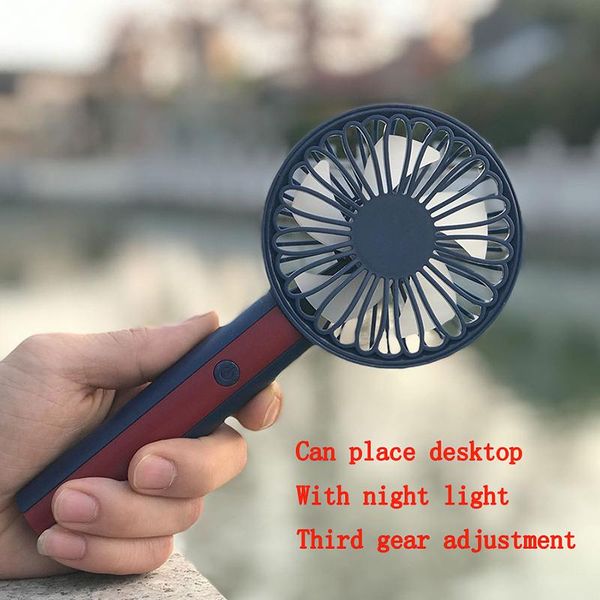 

electric fans portable mini fan with built-in battery in summer is available four colors. handheld usb charging