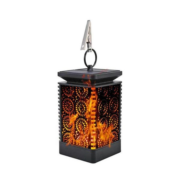 

led solar lantern lights dancing flame waterproof outdoor hanging garden