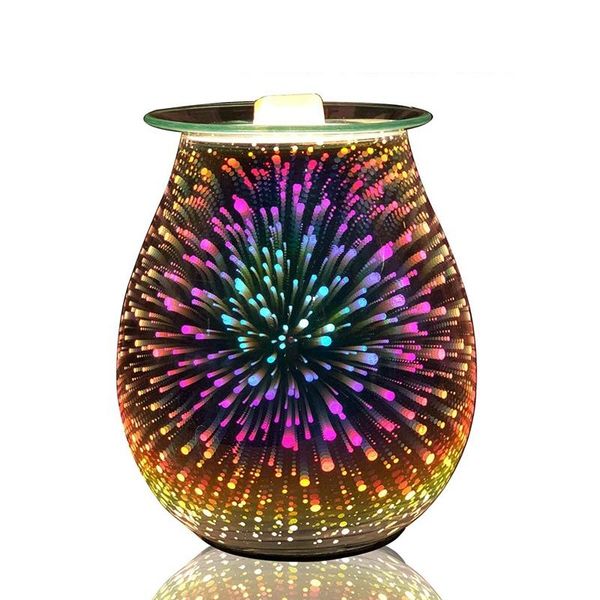 

aroma electric wax melt burner 3d firework night light tart warmer fragrance lamps