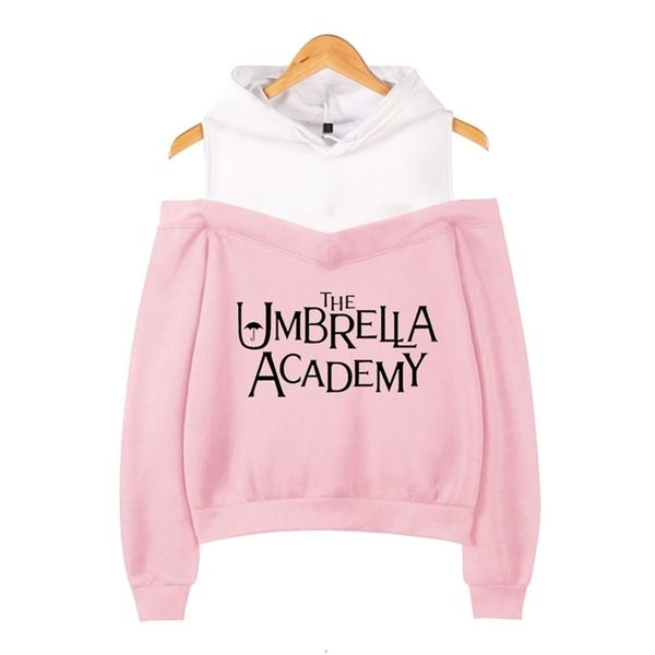 Die Umbrella Academy Crop Hoodie Sweatshirt Pullover Off-Shoulder Harajuku Tracksui 210809