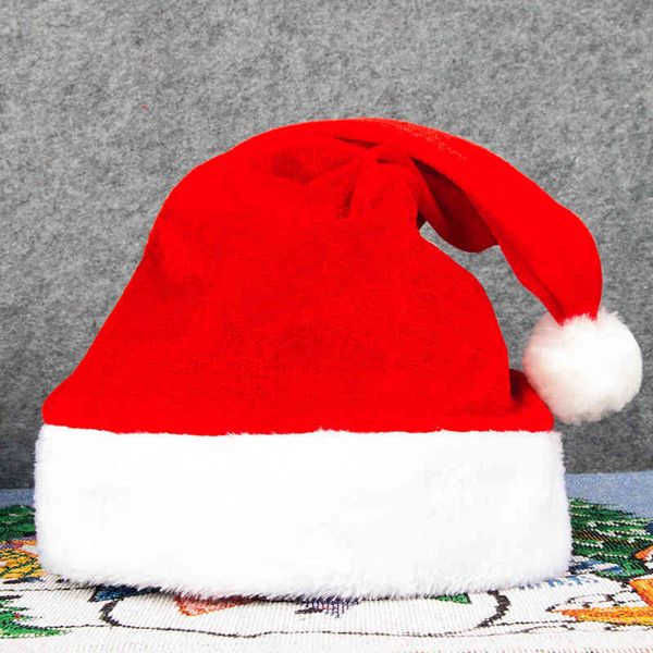 

christmas decoration red fluffy edge hat children high-grade hat