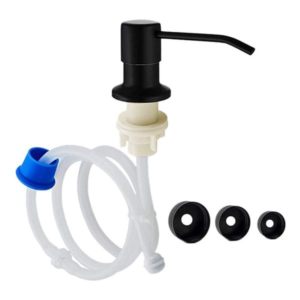 

liquid soap dispenser for kitchen sink built in counterpump head with 46 inch extension tube kit (black)
