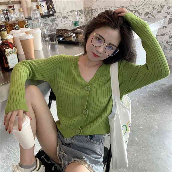 

short cardigan women v-neck knitted sweater coat long sleeve single breasted with three buttons casual cardigans, White;black