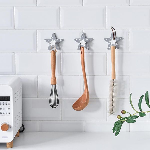 

hooks & rails creative star shape wall holder clothes key hanging kitchen storage hook