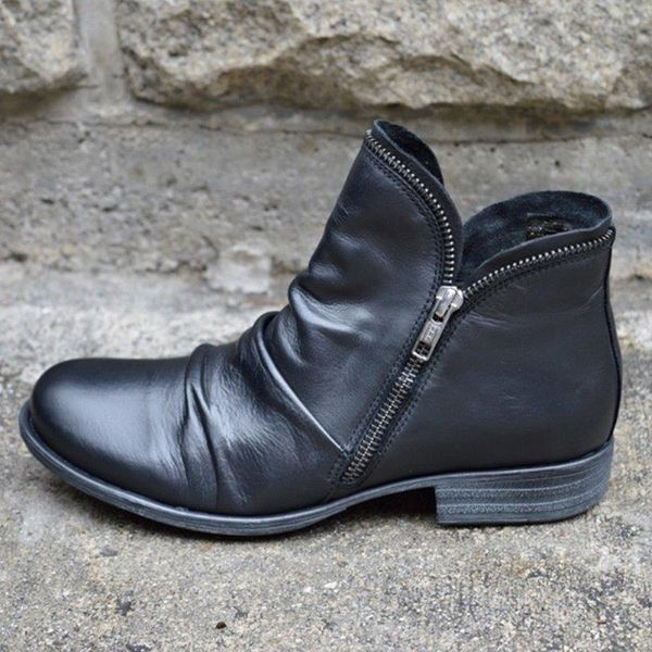 

boots style women's heel large in autumn and size short tube, winter 2021, Black