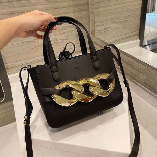 

premium leather women's j w anderson original anchor thick chain one shoulder tote bag