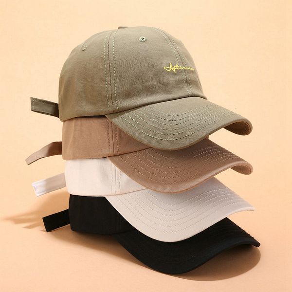 

baseball cap tide summer travel sunscreen hat women's literature and art small fresh letter embroidered cap, Blue;gray