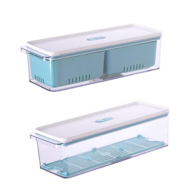 

storage bottles & jars stackable produce saver, organizer bins with removable drain tray for refrigerators, cabinets and pantry