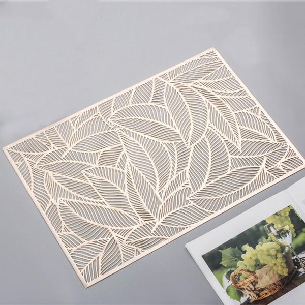 

mats & pads rectangular heat insulation placemat nordic style hollow table mat el restaurant dish leaf decoration