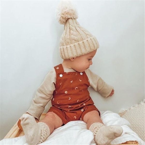 

born toddler baby boy girl summer one-pieces romper sun moon/tree print sleeveless playsuit overalls outfits shorts, Black