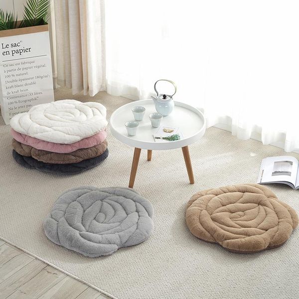 

cushion/decorative pillow 45cm--3d rose cushion office chair pad tatami plush padded mat for winter