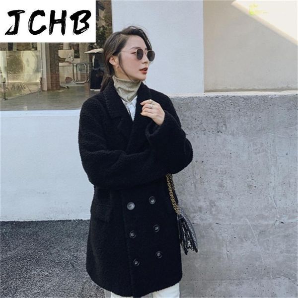 

woman winter coats and jackets women 100% wool jacket women's sheep fur clothes long coat mujeres abrigos tn1398 & blends, Black