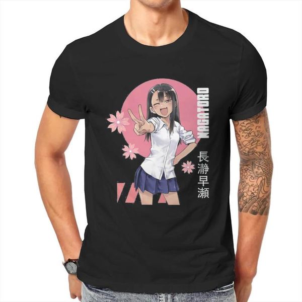 

men's t-shirts don't toy with me miss nagatoro tshirt arrival graphic men punk summer clothing cotton harajuku t shirt, White;black