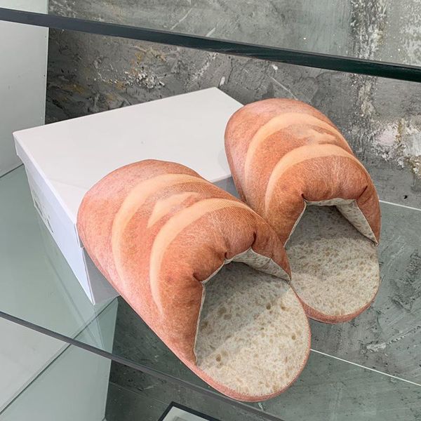 

women novelty bread loafers slippers special funny  eye catching shoes, Black