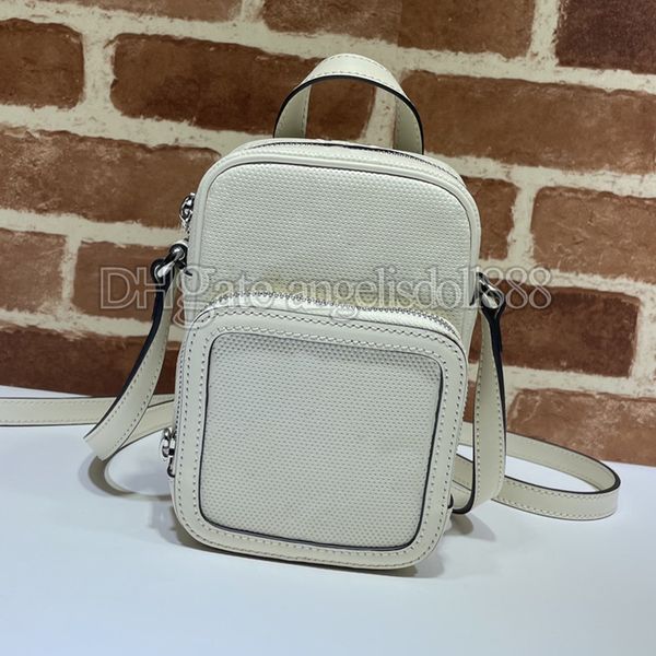 

designers 7a quality white plain 3d logos embossed mini hand bag backpack genuine leather cowhide men wallets purses handbags shoulder cross