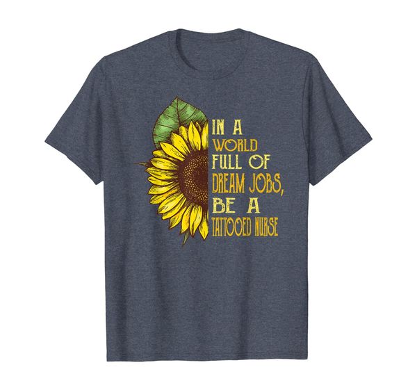 

tattooed nurse shirts funny sunflower shirts, White;black